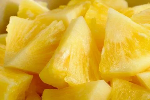Close up slice pineapple background texture. Stock Photos