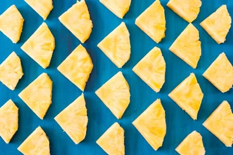 Close up slice pineapple pattern background texture. Stock Photos