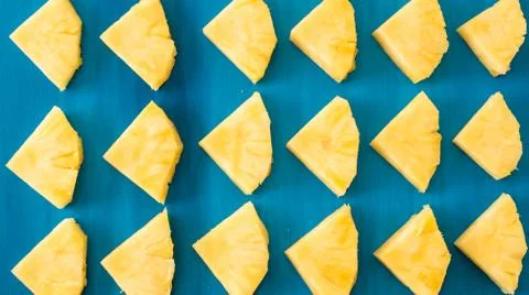 Close up slice pineapple pattern background texture. Stock Photos