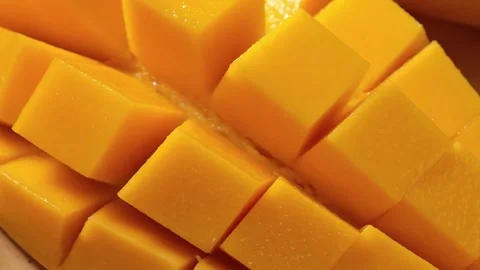 Close-up of a slice ripe mango 스톡 동영상 334917895