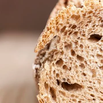 Close up, a slice of traditional bread Stock Photos