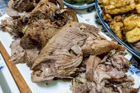 Close-up of sliced BBQ Lamb Stock Photos