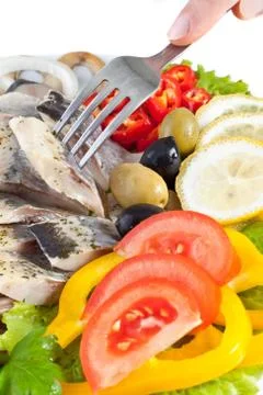 Close up sliced fish Stock Photos