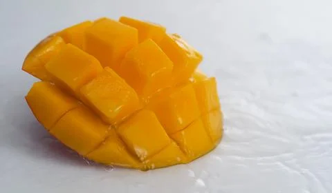 A close-up of a sliced mango Stock Photos