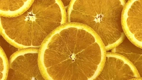 Close up sliced ​​orange top view isolated Stock Footage 220168515