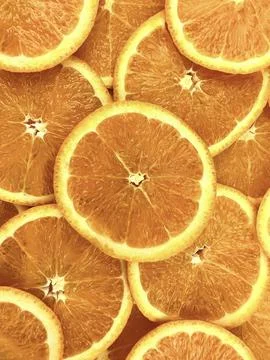 Close up sliced ​​orange top view isolated background Stock Photos