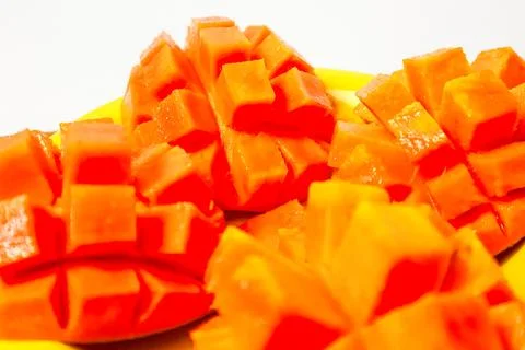 Close up of sliced ??ripe mango Foto stock