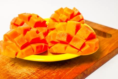 Close up of sliced ??ripe mango Foto stock