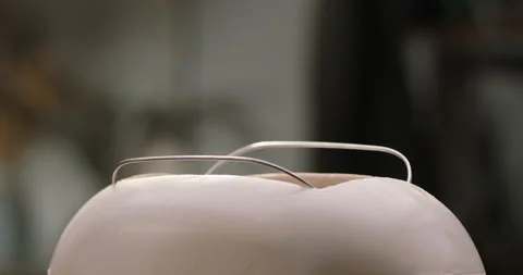 Close up of sliced roasted white bread popping from electric toaster. Kitchen Stock Footage 156298783