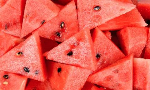 Close up sliced of watermelon background texture Stock Photos