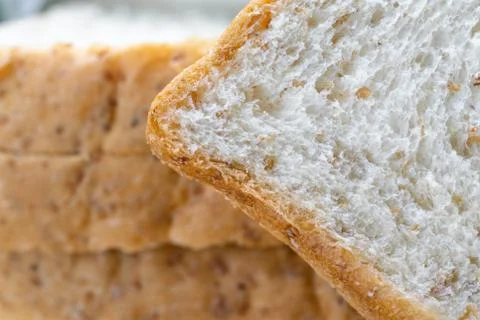 Close up of sliced whole wheat bread Stock Photos