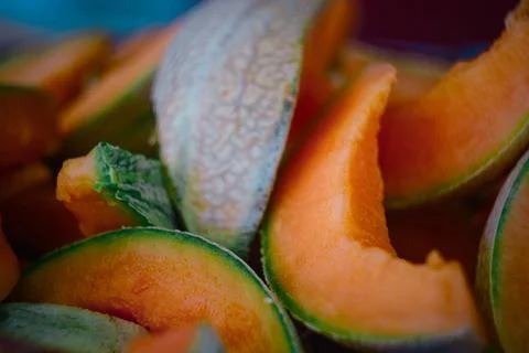 Close-up of slices of melon Stock Photos