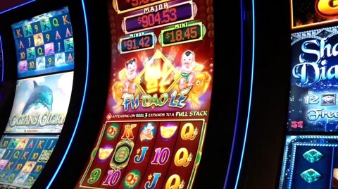 Close up slot machine screen 스톡 동영상 53257347