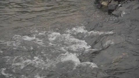 Close-up Slow motion of Coosawattee River rapids, Ellijay Georgia 4k Stock Footage 260742990