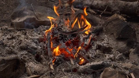 Close up slow motion fire Stock Footage