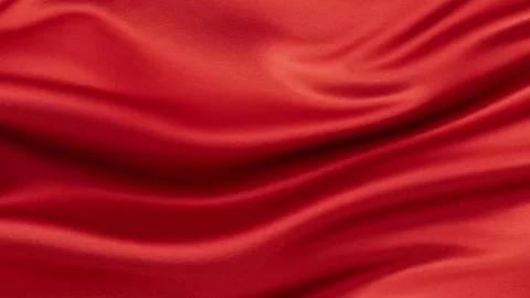 Close-up slow motion of flowing red silk fabric with elegant waves and gent.. Vídeos de archivo 332318029