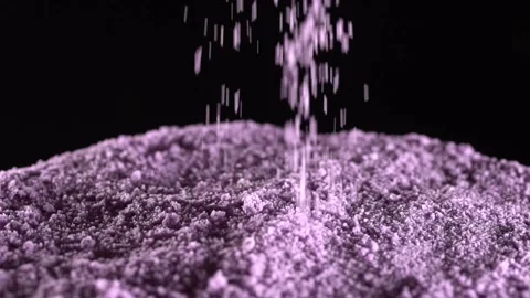Close up Slow Motion Food Video Sifting Ube Powder Vidéo 201284275