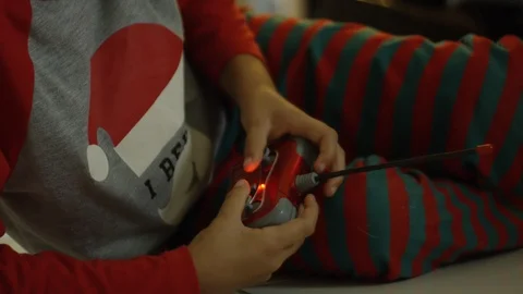 Close-up in Slow Motion of Kid playing Video Game Stock Footage 88470821