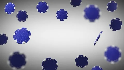 Close up. Slow motion. Loop video. Levitation blue poker chips, tokens on white  스톡 동영상 191626447