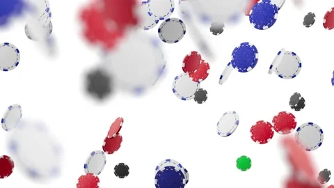 Close up. Slow motion. Loop video. Flying green, red, blue, white, black poker  스톡 동영상 191626457