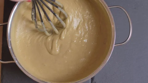 Close up slow motion mixing muffin fullhd p video muffin Stock Footage 88134850