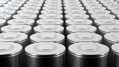 Close up Slow motion Present EV Electronic Batteries Vehicles on black backgr Stock Footage 147939448