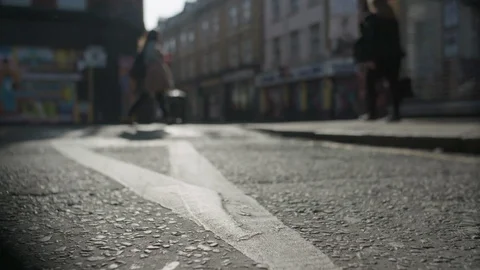 Close up slow motion of road markings 스톡 동영상 128778741