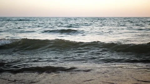 Close up with slow motion sea splash waves Stock Footage 226623971