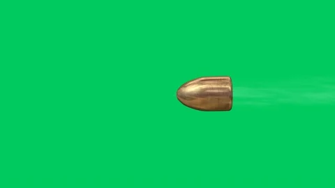 A close up, slow motion, shot of a bullet flying through the air with a Stock Footage 164511202