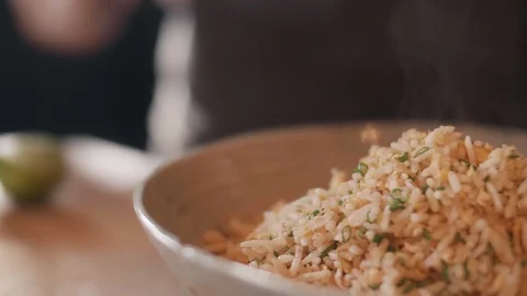 Close up slow motion shot of Chef decorating thai food Stock Footage 91086571