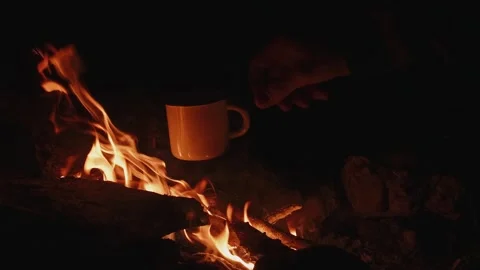 Close-up slow motion shot of a fire flame. Cinematic fire flame Stock Footage 311161240