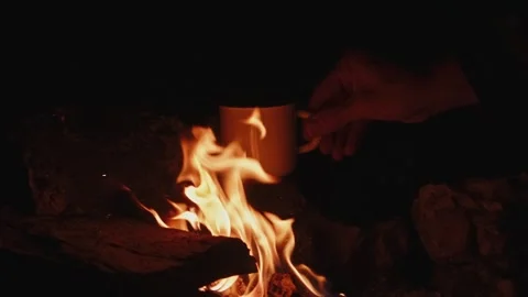Close-up slow motion shot of a fire flame. Cinematic fire flame Stock Footage 311161440