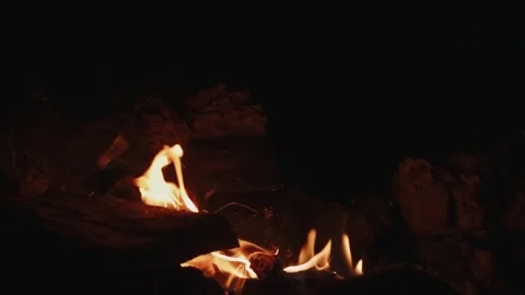 Close-up slow motion shot of a fire flame. Cinematic fire flame Stock Footage 313014168