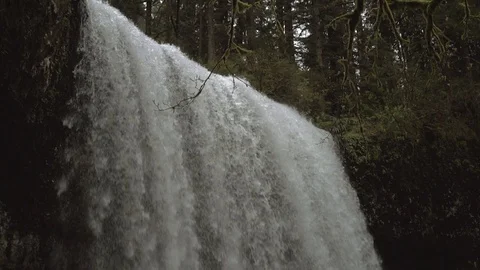 Close up slow motion shot of a raging waterfall Video stock 109247573