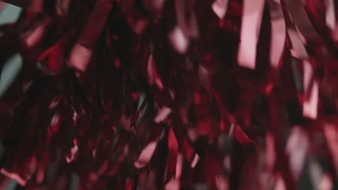 Close Up Slow Motion Shot of Red Pom Poms Stock Footage 146636163