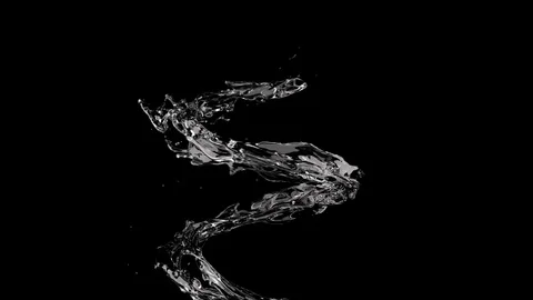 Close up slow motion Vertical Liquid water Spinning follow part on black colo Stock Footage 126261136