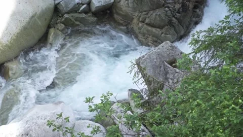 Close up slow motion view of waterfall. slowmo Stock Footage 135518828