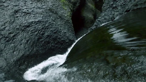Close up in slow motion of a waterfall Stock Footage 139040946