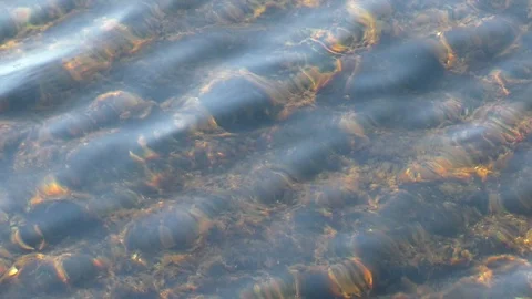 Close up of slow motion waves and ripples on river water surface. Stock Footage 120644278