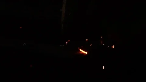 Close up slow motion welding details, many hot sparks and light flashes. Stock Footage 123363874