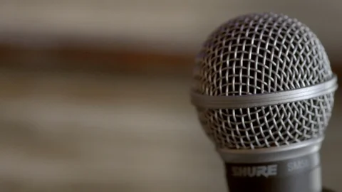Close-up of an SM58 mic Stock Footage 109416286