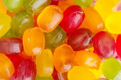 Close-up of small candies Foto stock