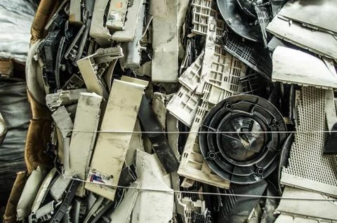 Close up of a small computer parts for electronic recycling 写真素材
