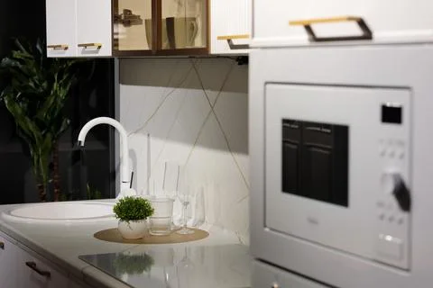 Close up of small kitchen countertop Stock Photos