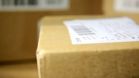 Close Up Of Small Parcel Package. Stock Footage 97868042