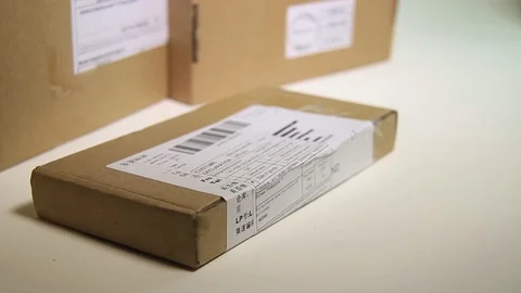 Close Up Of Small Parcel Package. Stock Footage 97868047