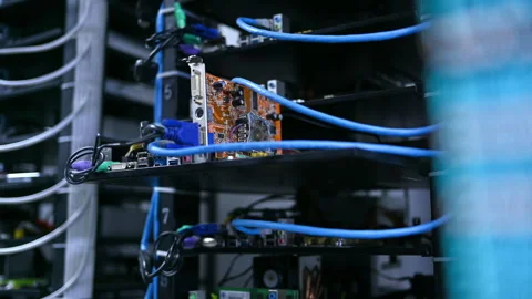 Close up of a small server in data centre Video stock 283696941