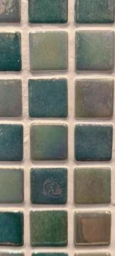Close-up of small square ceramic tiles Foto stock