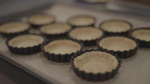Close-up of small tarts Stock Footage 335703222