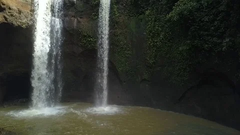 Close up of a small waterfall in a deep forest in Laos, Bolaven Plateau. Stock Footage 101949035